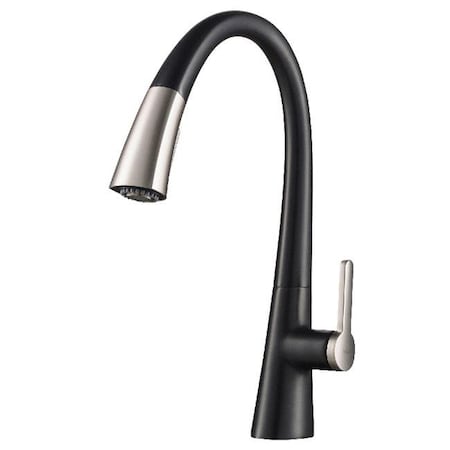 Daniel Kraus Kraus KPF-1673SFSMB Nolen Spot Free Dual Function Pull-Down Kitchen Faucet; Stainless Steel & Matte Black KPF-1673SFSMB